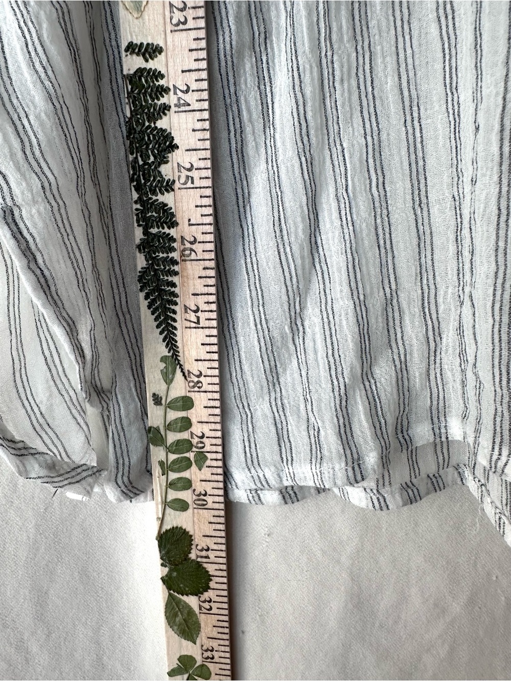 Max Studio Lightweight White & Gray Striped Button-Down Shirt - Picture 7 of 7